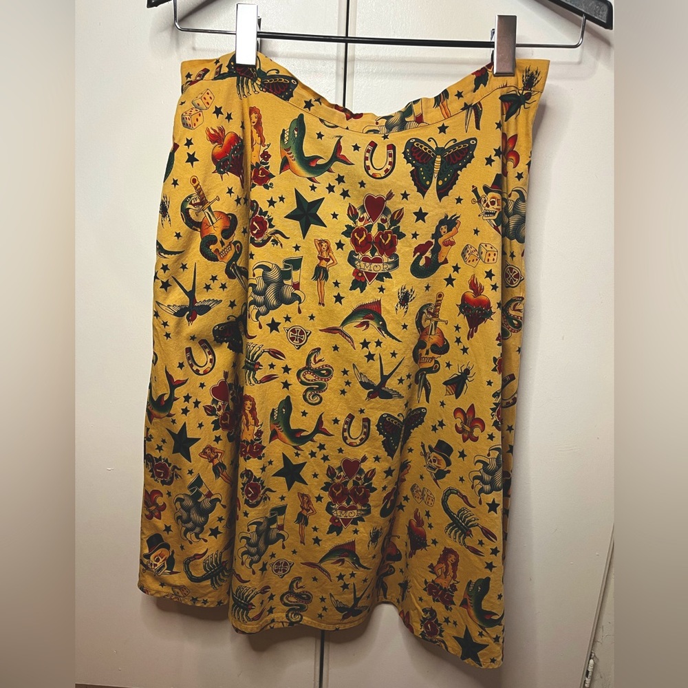 Golden beige Tattoo Circle Skirt